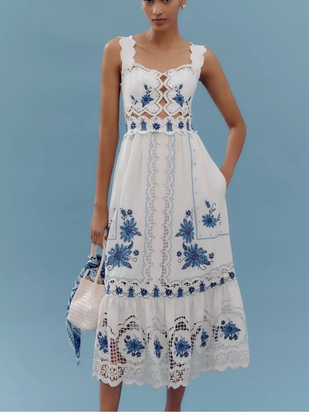 Farm Rio Richelieu Linen Dress
